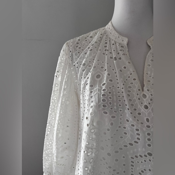 Boss white Bajour eyelet oversized blouse - Picture 6 of 15